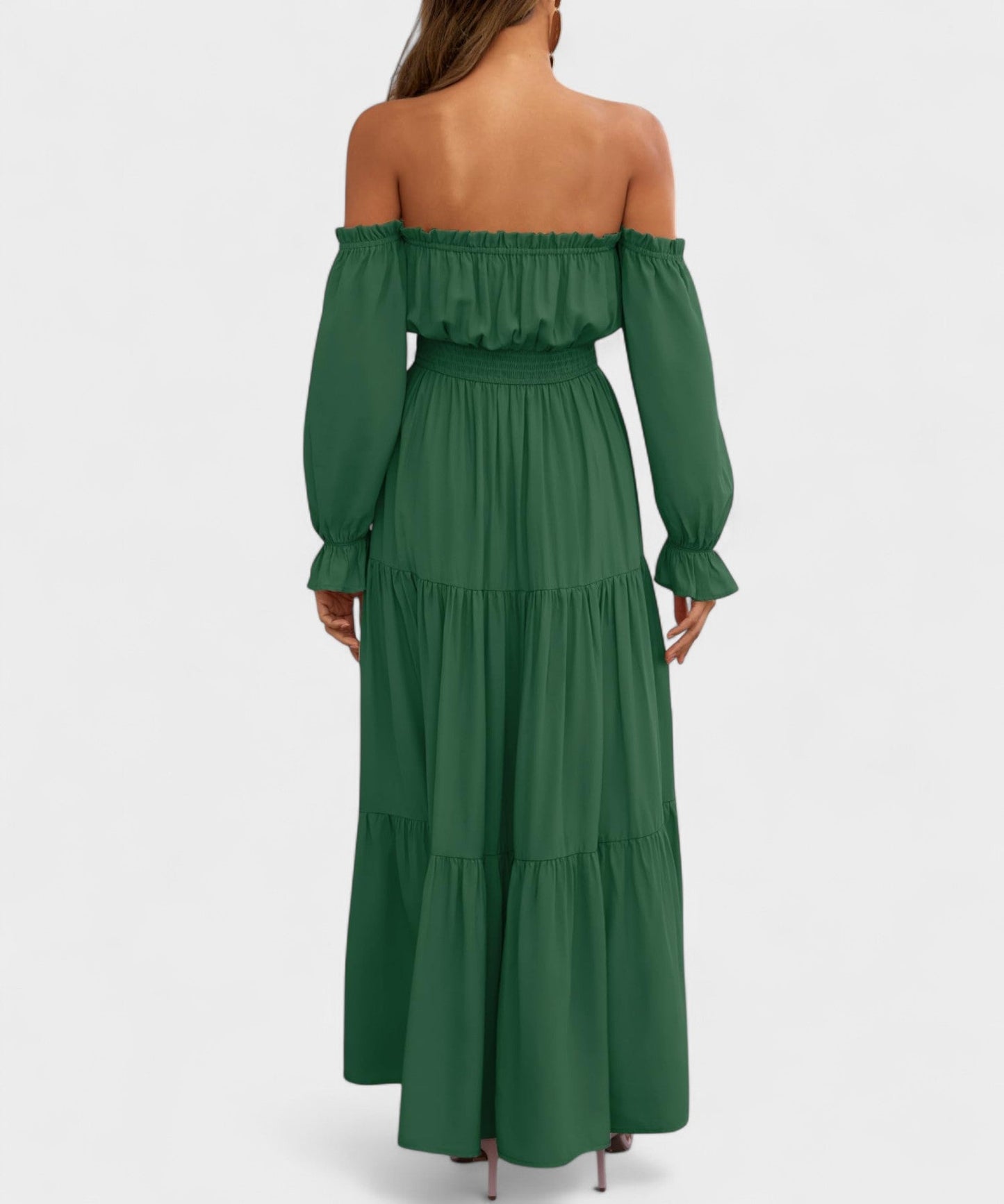 Lila | Off-Shoulder Flounce Maxi Dress