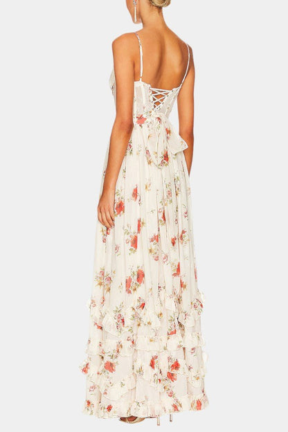 Luna | Floral Corset Maxi Dress