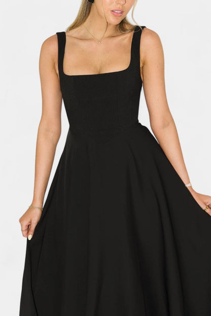 Mary | Sleeveless Fit and Flare A-Line Midi Dress