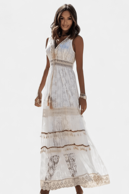 Melina | Boho Lace Maxi Dress