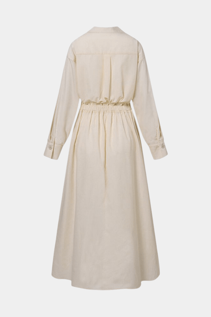Miriam | Retro Collar Long Sleeve Maxi Dress