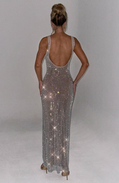 Aubrielle - Stunning Square Neck Bodycon Maxi Dress