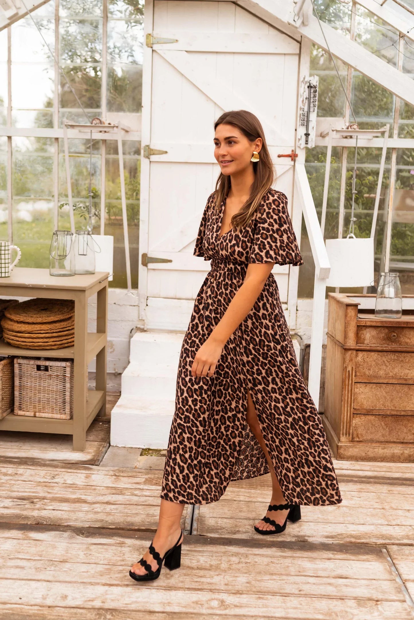 Stella™ | Maxi dress with leopard print and summery flair