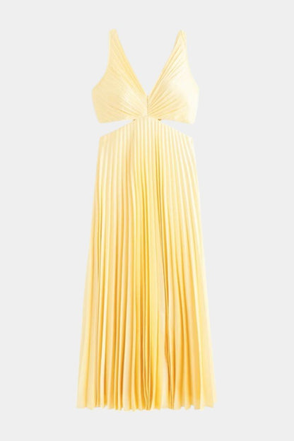 Selena | Sleeveless Pleated Cut-Out Midi Dress