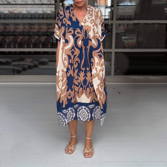 Marilyn - Elegant Printed Loose Midi Dress