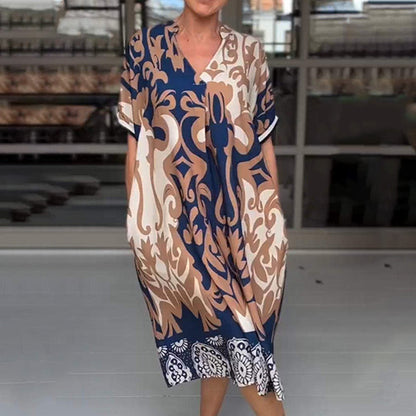 Marilyn - Elegant Printed Loose Midi Dress