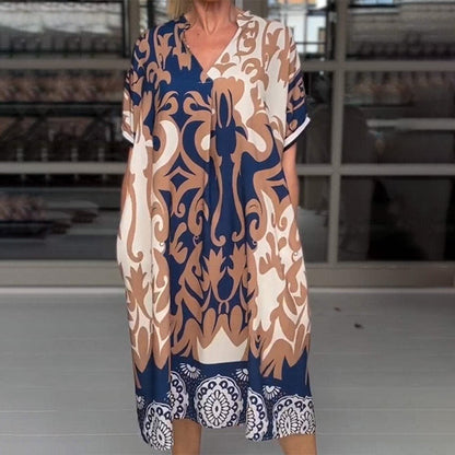 Marilyn - Elegant Printed Loose Midi Dress