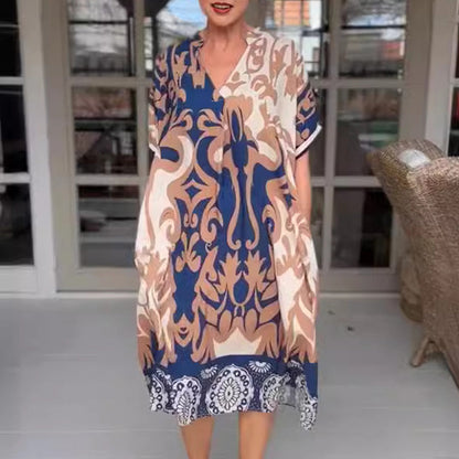Marilyn - Elegant Printed Loose Midi Dress