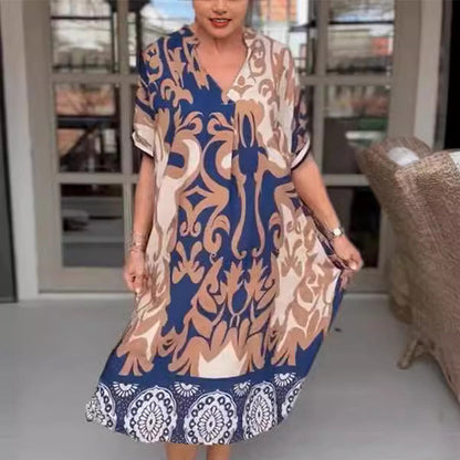 Marilyn - Elegant Printed Loose Midi Dress